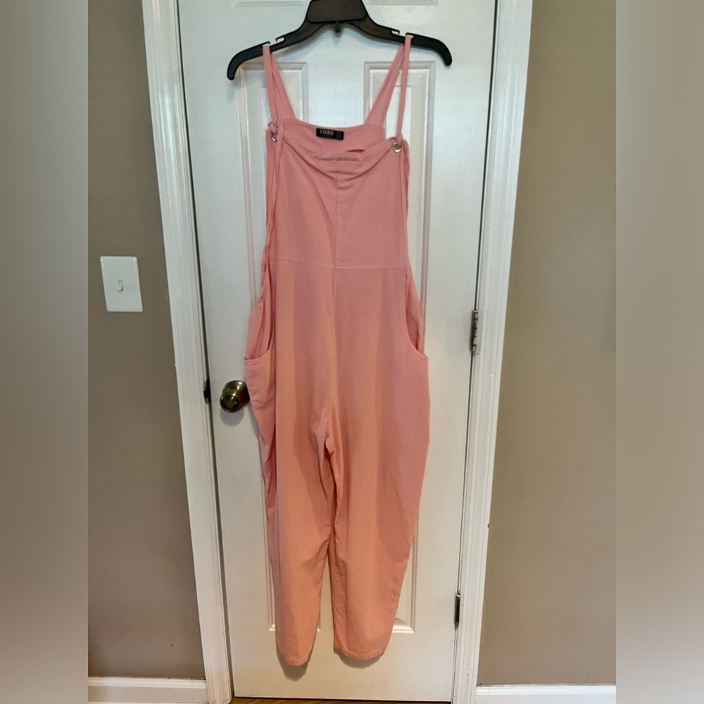 Pastel pink dungarees